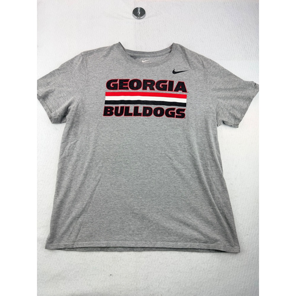 Nike Georgia Bulldogs Dri-FIT T-Shirt Men's XL Gray UGA NCAA Short Sleeve